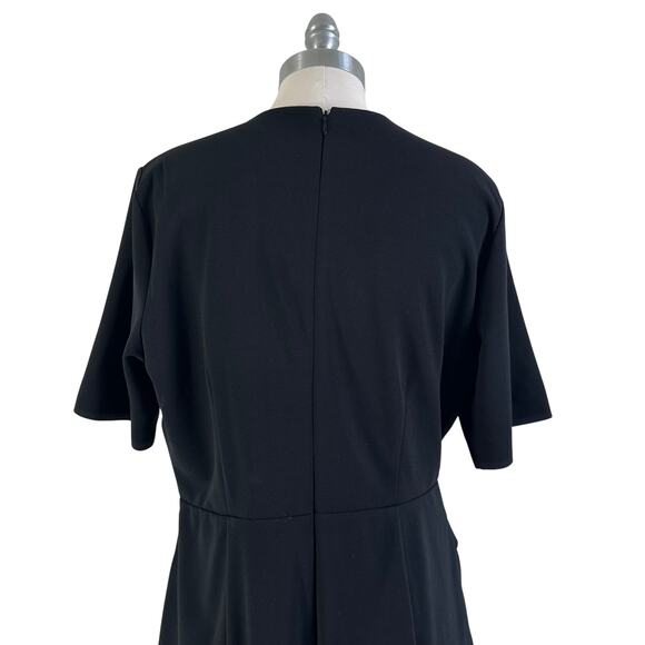 Alexia Admor Harper Short Sleeve Midi Sheath Dress Black - Picture 7 of 11